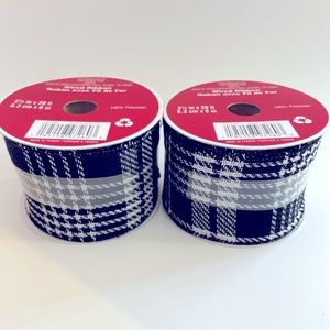 Celebrate it Black and White Plaid Wired Ribbon 2.5 in wide x 20 ft